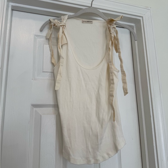Ulla Johnson Cream Tie-Shoulder Top - Picture 1 of 5